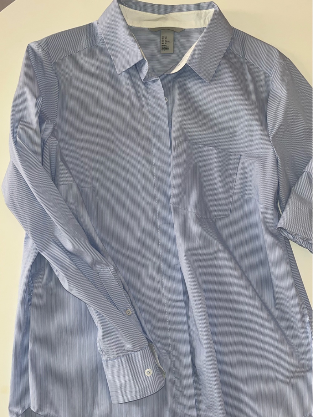 H&M Blue White Dress Shirt Size 12